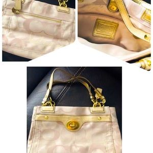 Coach fabric fashion designer shoulder bag good condition Black Friday Sale